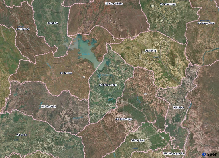 Bản đồ xã Chư A Thai, Gia Lai sau sáp nhập