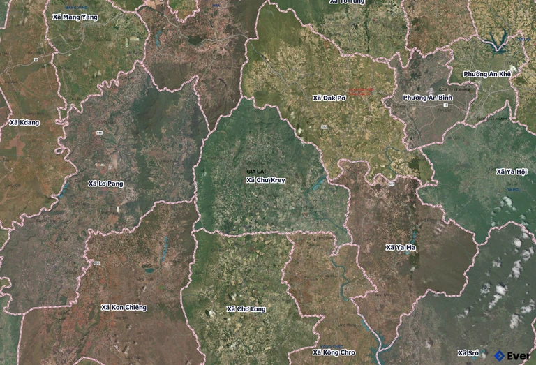 Bản đồ xã Chư Krey, Gia Lai sau sáp nhập