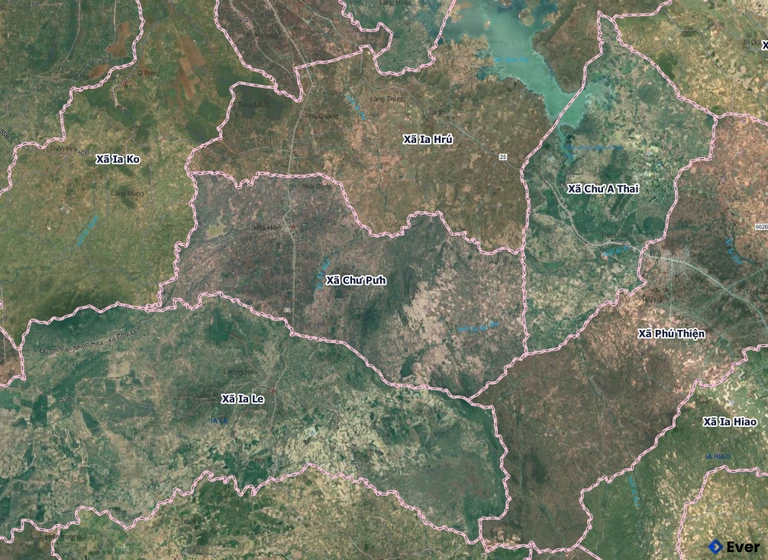 Bản đồ xã Chư Pưh, Gia Lai sau sáp nhập