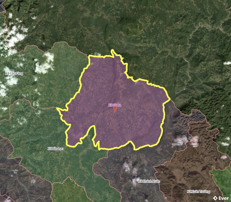 Bản đồ xã Cô Ba, Cao Bằng sau sáp nhập