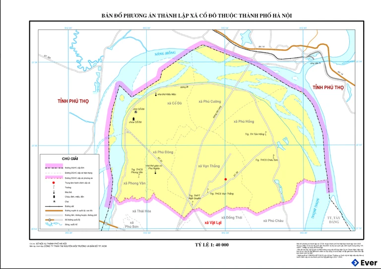 Bản đồ xã Cổ Đô Hà Nội sau sáp nhập