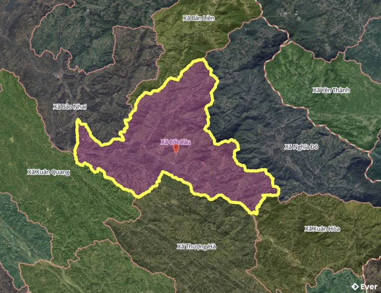 Bản đồ xã Cốc Lầu, Lào Cai