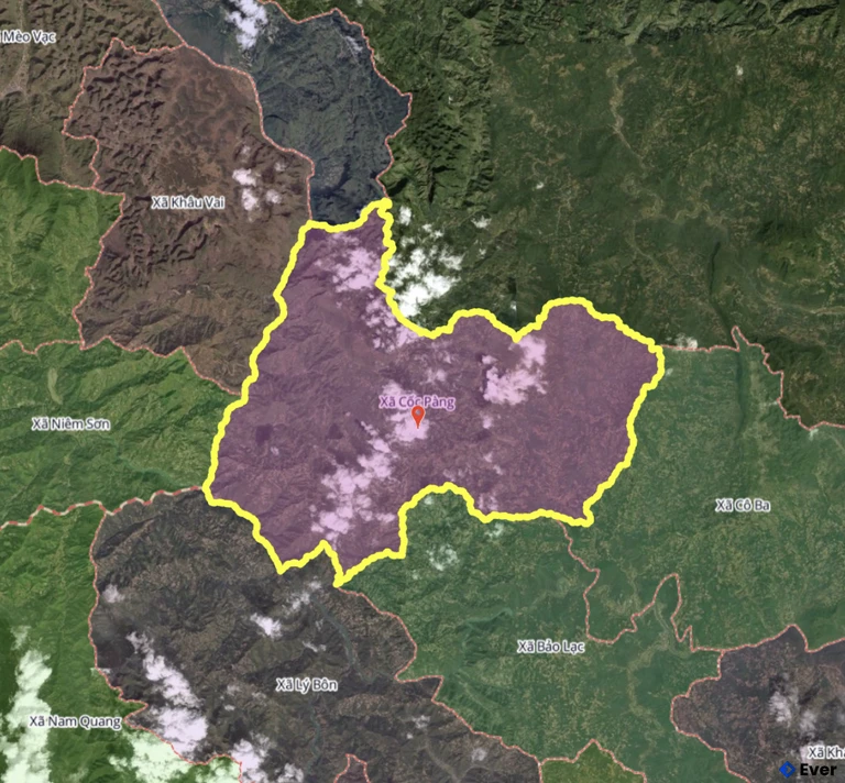 Bản đồ xã Cốc Pàng, Cao Bằng sau sáp nhập