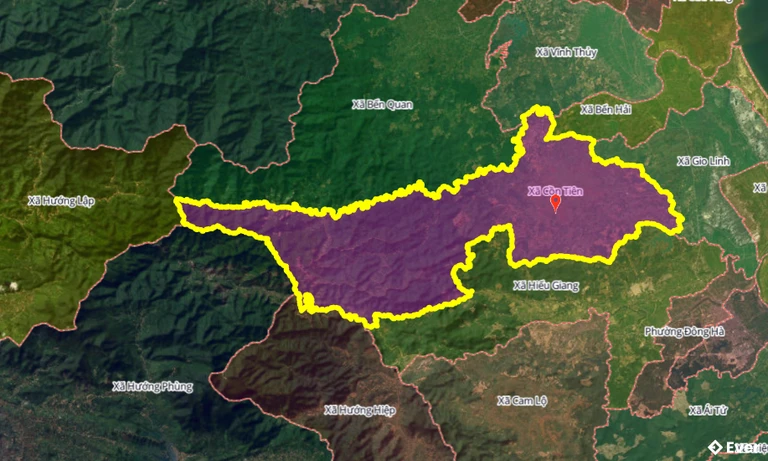 Bản đồ xã Cồn Tiên, Quảng Trị sau sáp nhập