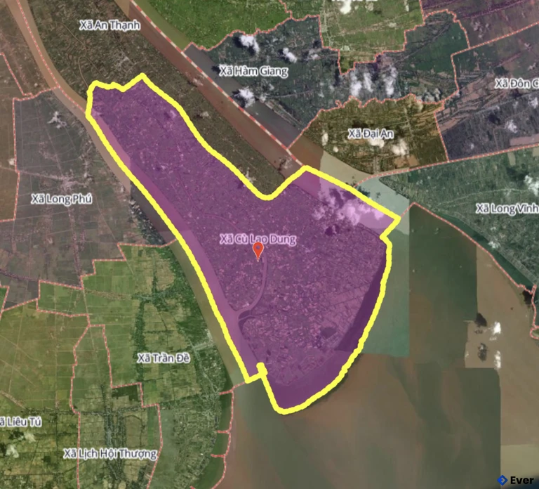 Bản đồ xã Cù Lao Dung, Sóc Trăng sau sáp nhập