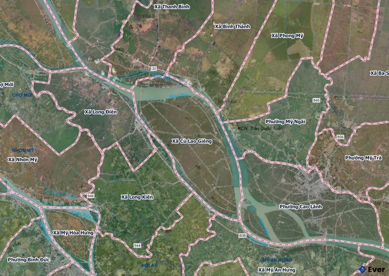 Bản đồ xã Cù Lao Giêng sau sáp nhập