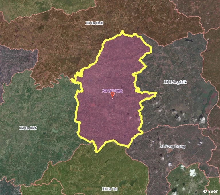 Bản đồ xã Cư Pơng, Đắk Lắk sau sáp nhập