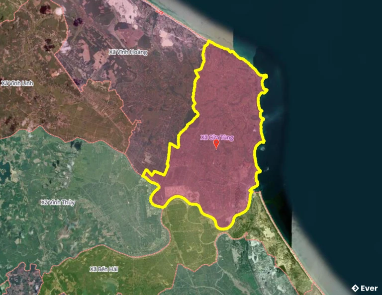 Bản đồ xã Cửa Tùng, Quảng Trị sau sáp nhập