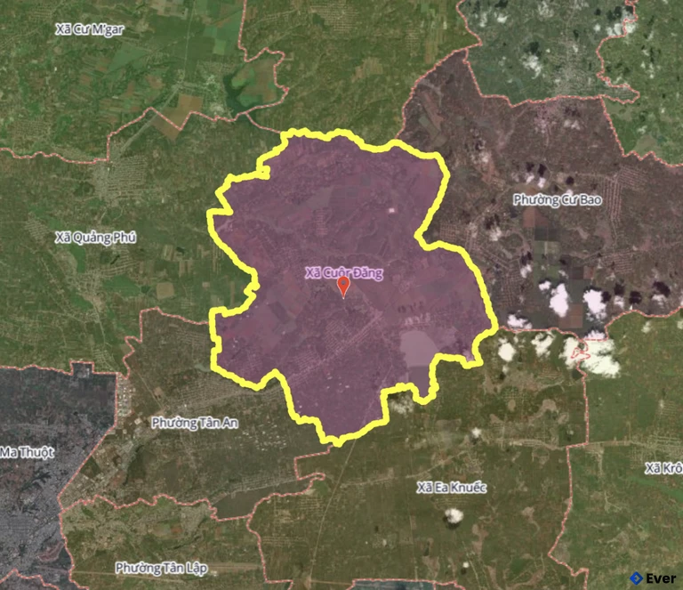 Bản đồ xã Cuôr Đăng, Đắk Lắk sau sáp nhập