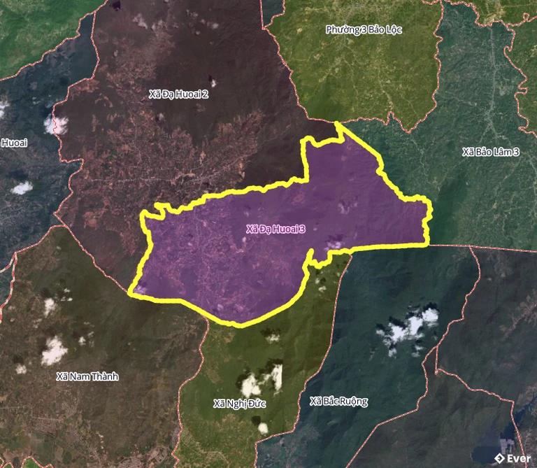 Bản đồ xã Đạ Huoai 3, Lâm Đồng sau sáp nhập
