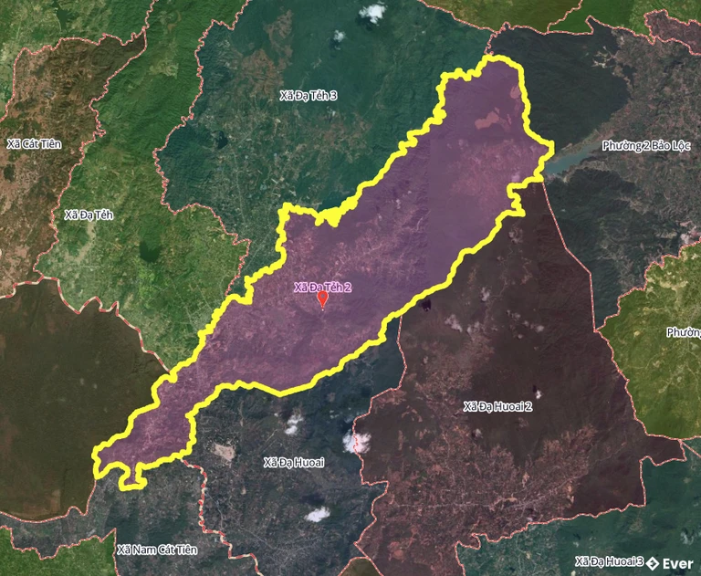 Bản đồ xã Đạ Tẻh 2, Lâm Đồng sau sáp nhập