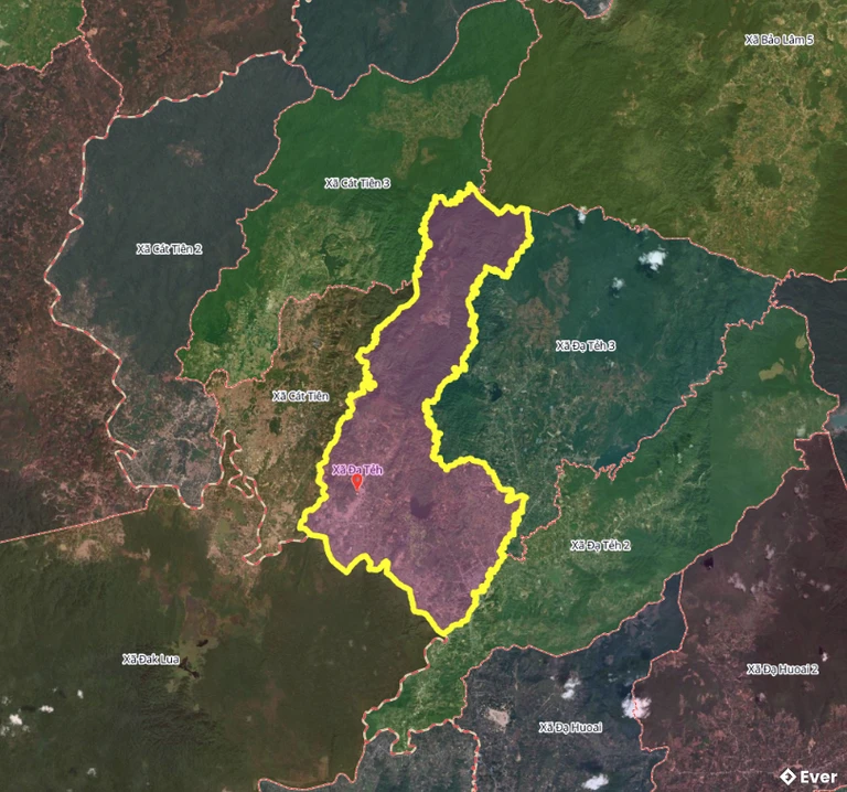 Bản đồ xã Đạ Tẻh sau sáp nhập