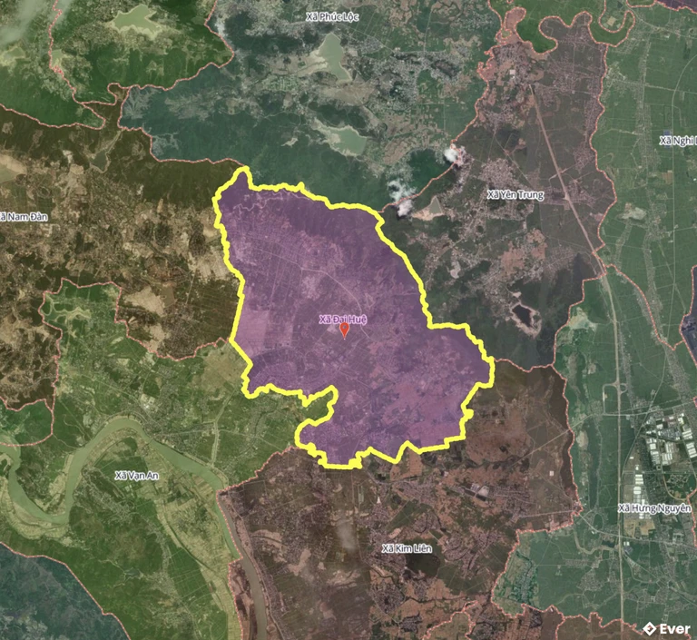 Bản đồ xã Đại Huệ, Nghệ An sau sáp nhập