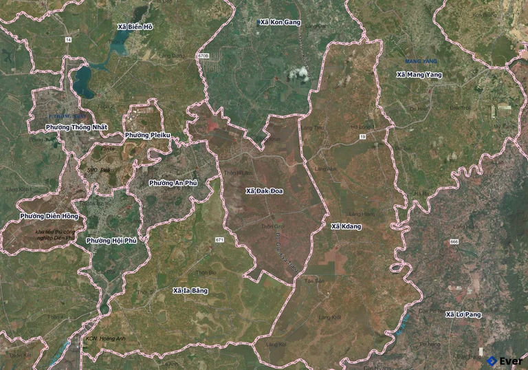 Bản đồ xã Đak Đoa, Gia Lai sau sáp nhập