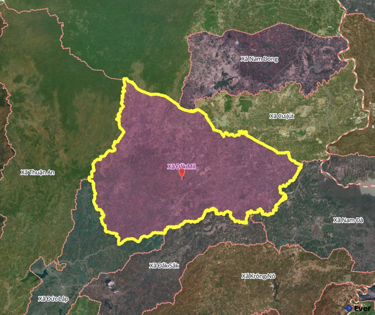 Bản đồ xã Đắk Mil, Lâm Đồng sau sáp nhập