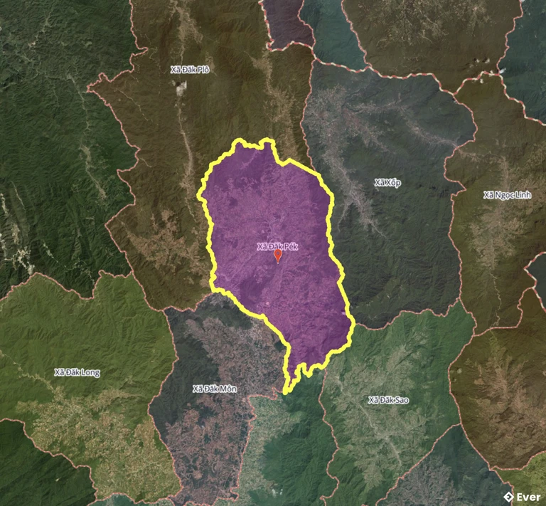 Bản đồ xã Đăk Pék, Quảng Ngãi sau sáp nhập