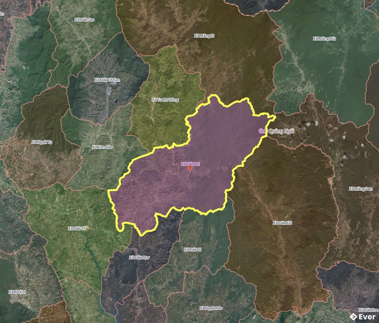 Bản đồ xã Đăk Pxi, Quảng Ngãi sau sáp nhập