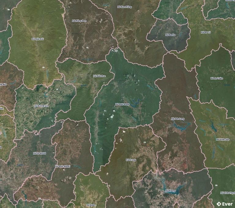 Bản đồ xã Đak Rong, Gia Lai sau sáp nhập