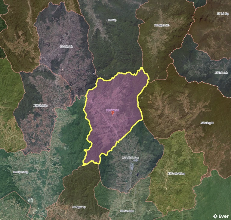 Bản đồ xã Đăk Sao, Quảng Ngãi sau sáp nhập