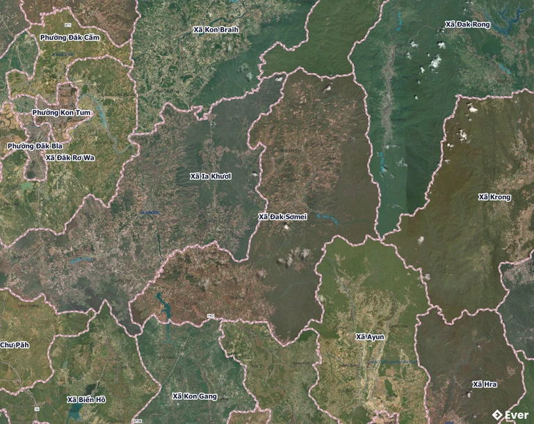 Bản đồ xã Đak Sơmei, Gia Lai sau sáp nhập