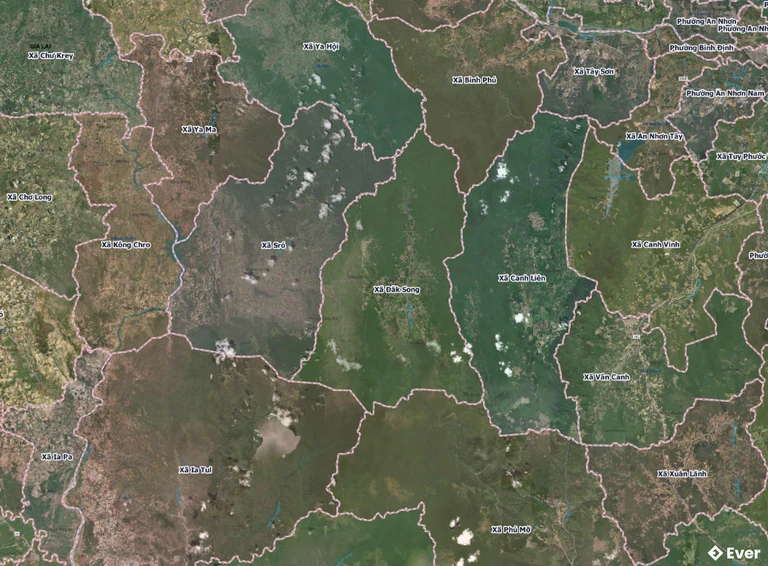 Bản đồ xã Đăk Song, Gia Lai sau sáp nhập