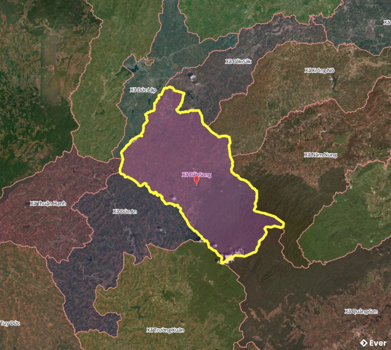 Bản đồ xã Đắk Song, Lâm Đồng sau sáp nhập