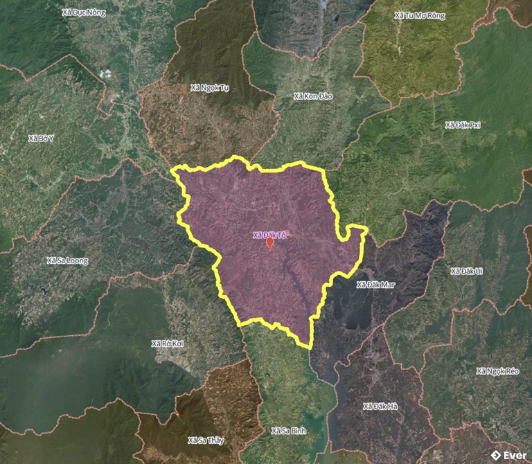 Bản đồ xã Đăk Tô, Quảng Ngãi sau sáp nhập