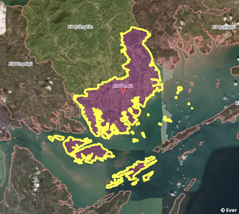 Bản đồ xã Đầm Hà sau sáp nhập