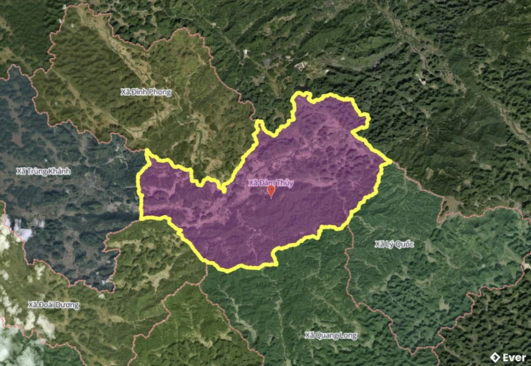 Bản đồ xã Đàm Thủy, Cao Bằng sau sáp nhập