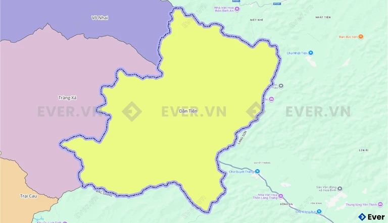 Bản đồ xã Dân Tiến, Thái Nguyên sau sáp nhập