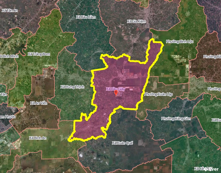 Bản đồ xã Dầu Giây, Đồng Nai sau sáp nhập