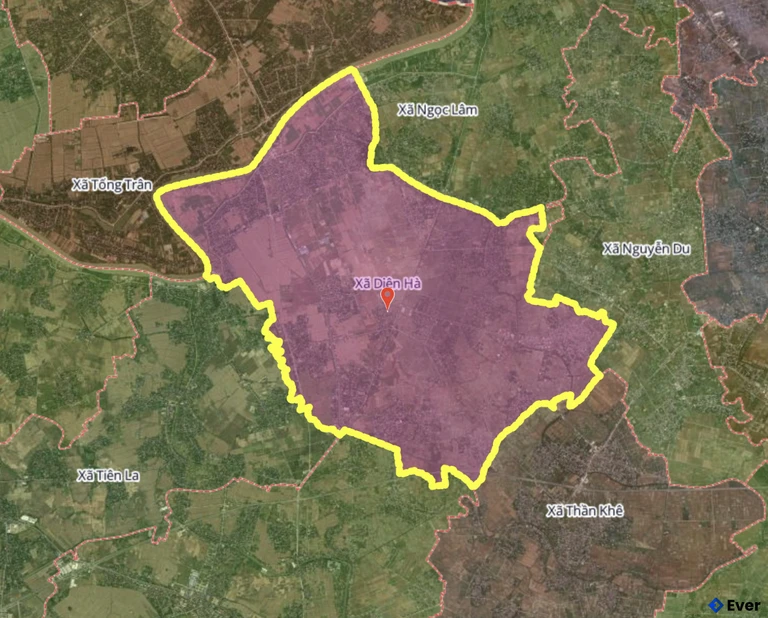 Bản đồ xã Diên Hà, Hưng Yên sau sáp nhập