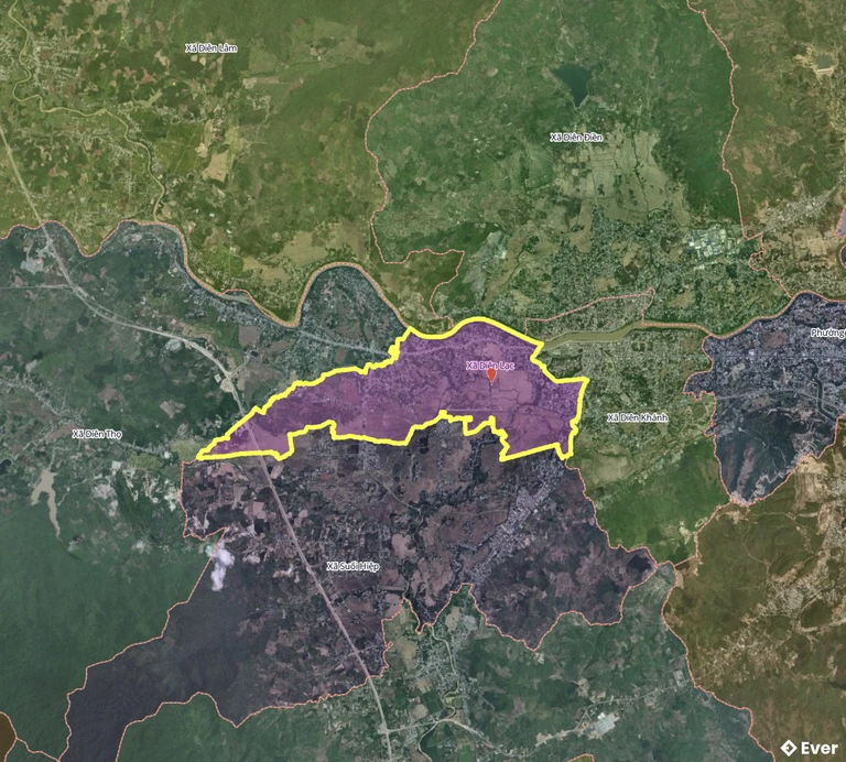 Bản đồ xã Diên Lạc sau sáp nhập