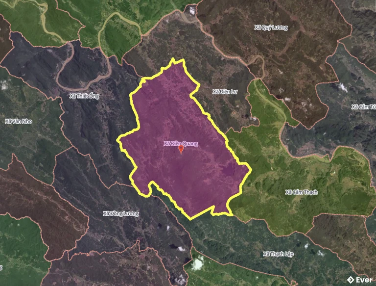 Bản đồ xã Điền Quang, Thanh Hóa sau sáp nhập