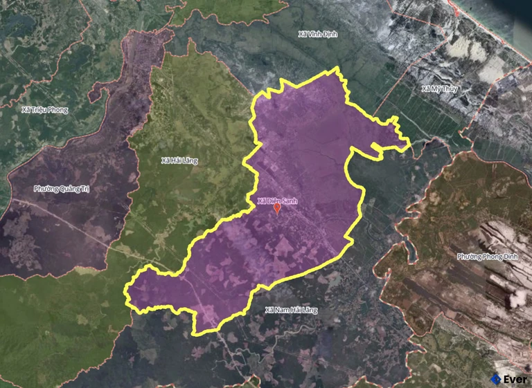 Bản đồ xã Diên Sanh, Quảng Trị sau sáp nhập