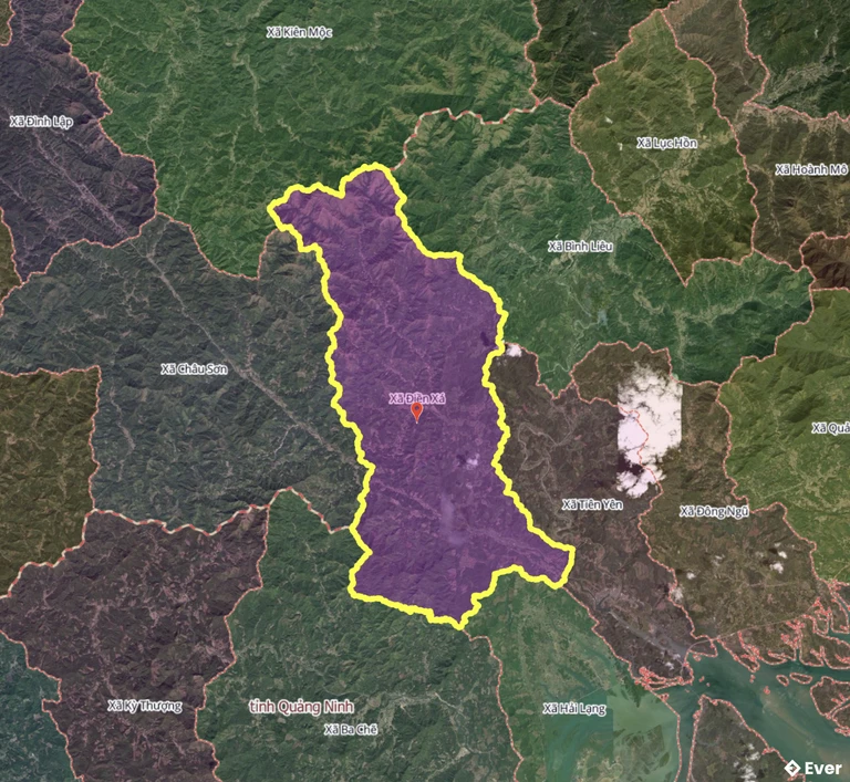 Bản đồ xã Điền Xá, Quảng Ninh sau sáp nhập