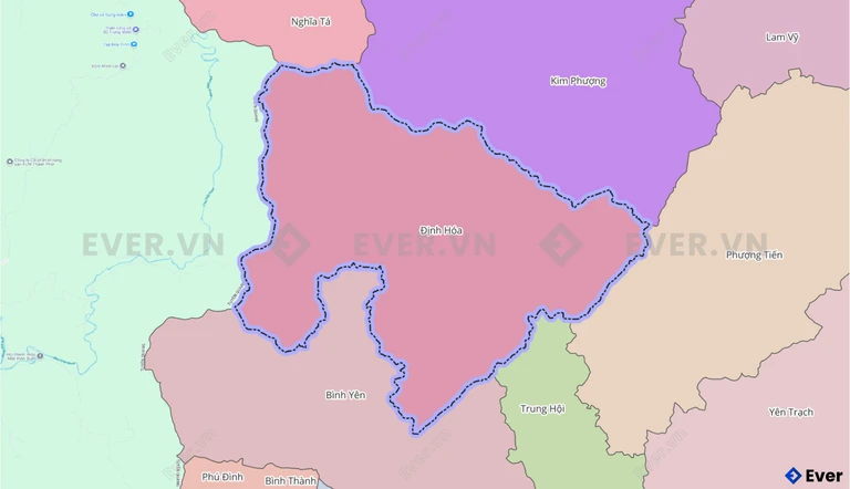 Bản đồ xã Định Hóa, Thái Nguyên sau sáp nhập