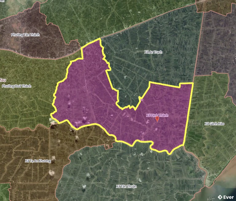 Bản đồ xã Định Thành, Cà Mau sau sáp nhập