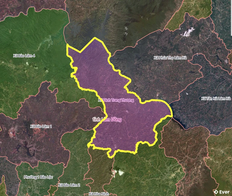 Bản đồ xã Đinh Trang Thượng, Lâm Đồng sau sáp nhập