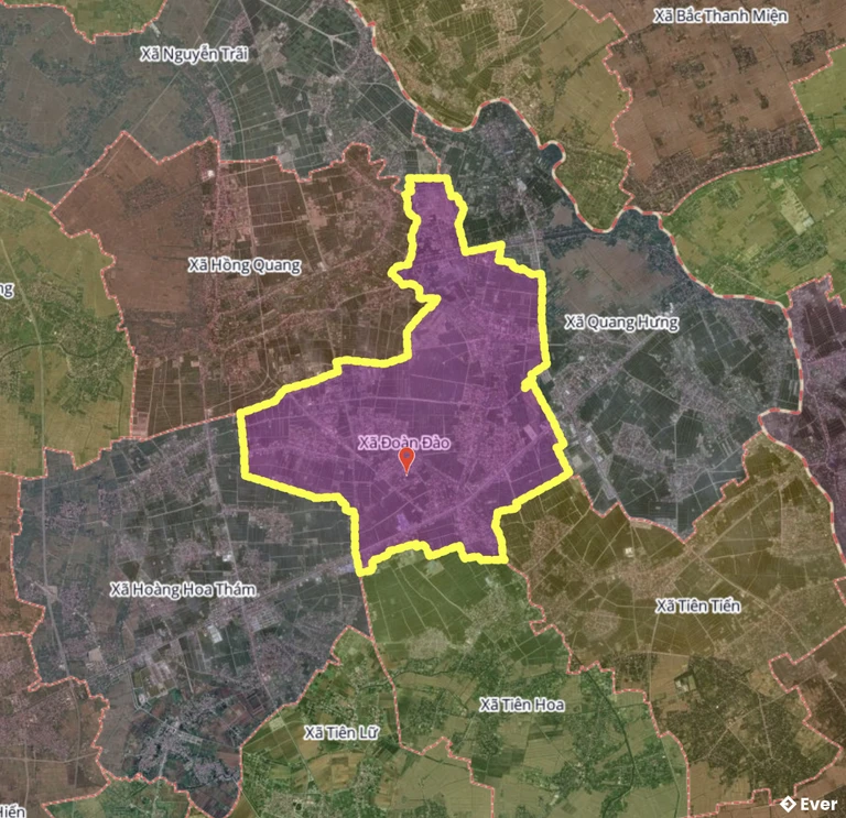 Bản đồ xã Đoàn Đào, Hưng Yên sau sáp nhập