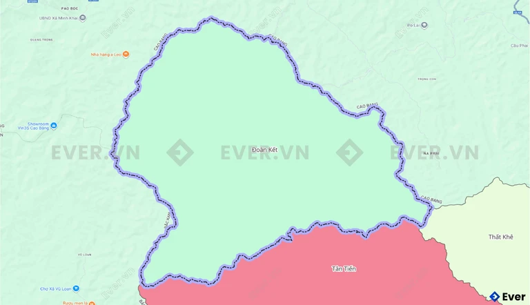 Bản đồ xã Đoàn Kết sau sáp nhập