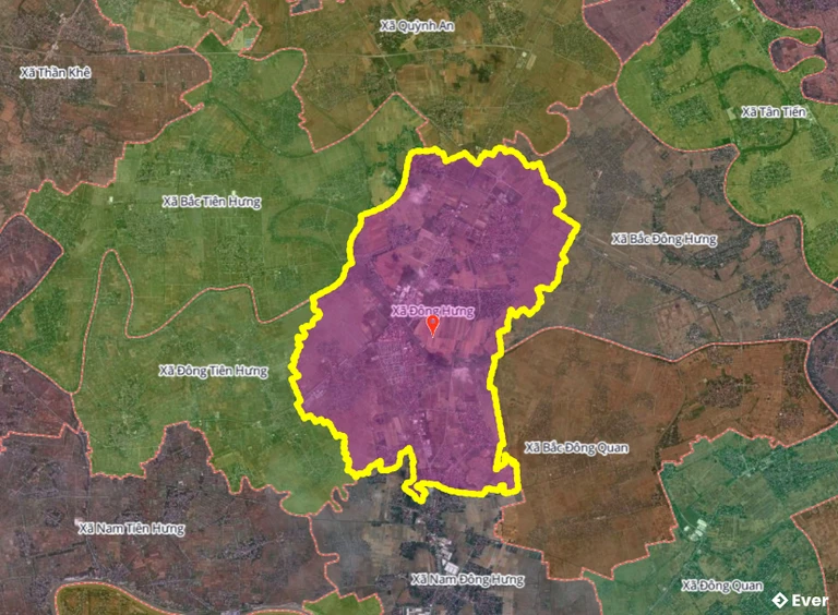 Bản đồ xã Đông Hưng, Hưng Yên sau sáp nhập