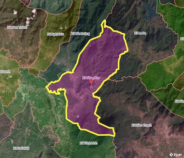 Bản đồ xã Đồng Kho, Lâm Đồng sau sáp nhập