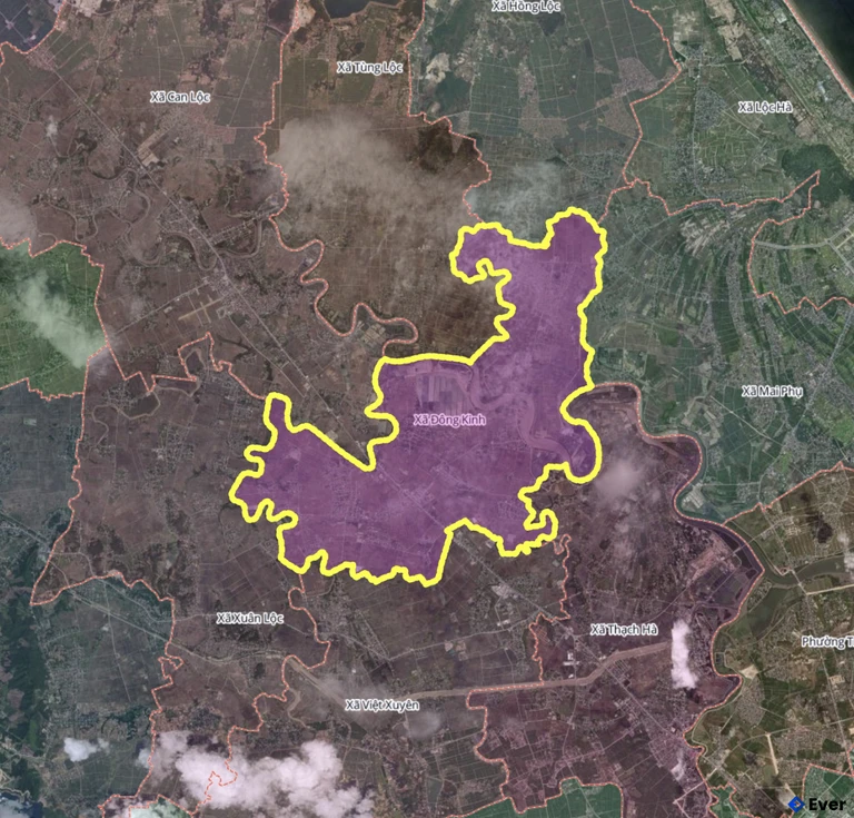 Bản đồ xã Đông Kinh, Hà Tĩnh sau sáp nhập