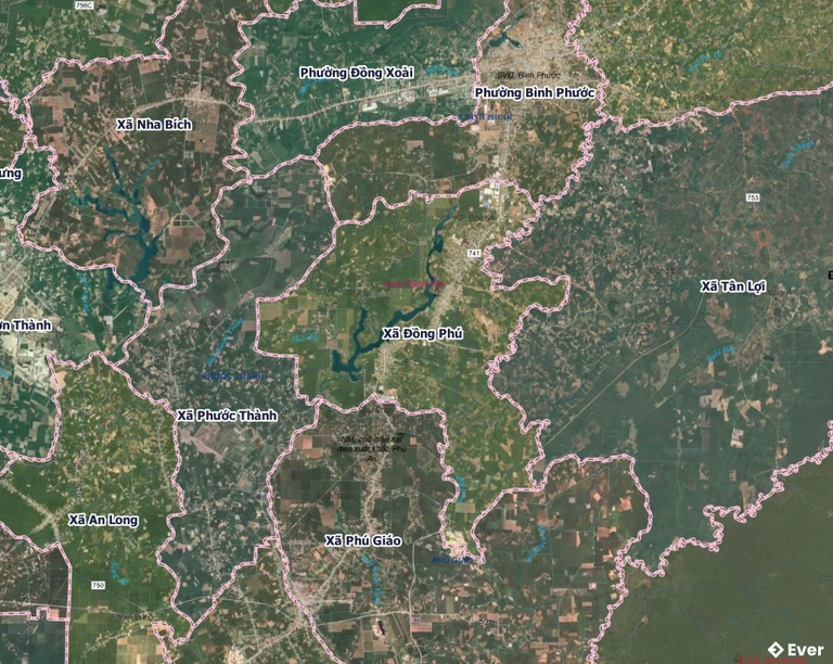 Bản đồ xã Đồng Phú, Đồng Nai sau sáp nhập