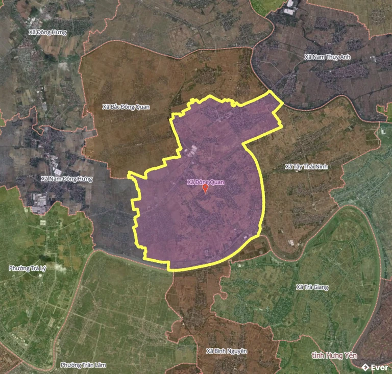 Bản đồ xã Đông Quan, Hưng Yên sau sáp nhập