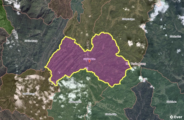 Bản đồ xã Đồng Tâm, Tuyên Quang sau sáp nhập