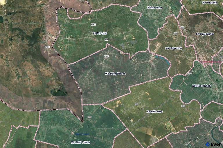 Bản đồ xã Đông Thành, Tây Ninh sau sáp nhập