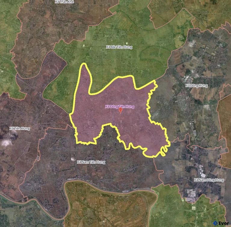 Bản đồ xã Đông Tiên Hưng, Hưng Yên sau sáp nhập