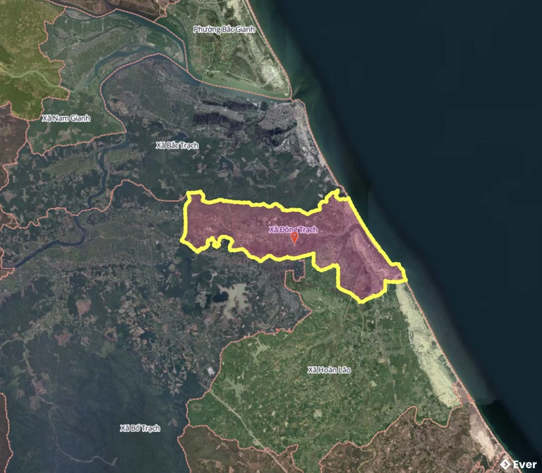 Bản đồ xã Đông Trạch, Quảng Trị sau sáp nhập